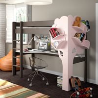 Mathy by Bols High Sleeper Bed in Dominique Design with Desk & Tree Bookcase