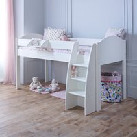 Eli Kids Mid Sleeper Bed in White - White & Lilac
