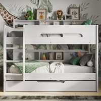 Flair Furnishings Interstellar White Bunk Bed with Trundle Drawer & Shelving