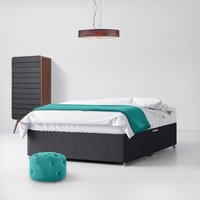 King Size - Divan Bed - Dark Grey - Charcoal - Fabric - 5ft - Happy Beds