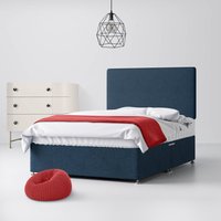 Super King Size - Divan Bed and Cornell Plain Headboard - Dark Blue - Fabric - 6ft - Happy Beds