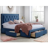 Woodbury - Super King Size - 4 Drawer Storage Bed - Blue - Velvet - 6ft - Happy Beds