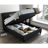 Accent - Super King Size - Ottoman Storage Bed - Dark Grey - Fabric - 6ft - Happy Beds