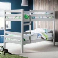 Camden - Single - Kids Bunk Bed - Light Grey - Wood - 3ft - Happy Beds