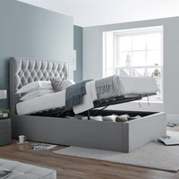 Wilson - Double - Ottoman Bed - Grey - Fabric - 4ft6 - Happy Beds