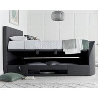 Medburn - Super King Size - Ottoman Storage Bed - Slate Grey - Fabric - 6ft - Happy Beds