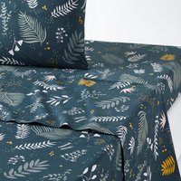 Suzanne Floral Cotton Percale 200 Thread Count Flat Sheet