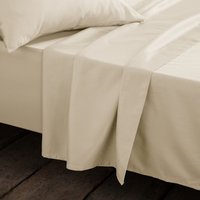 Plain 100% Cotton Satin 300 Thread Count Flat Sheet