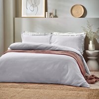 Waffle Textured 100% Cotton Duvet Cover Set Silver, Silver / Single