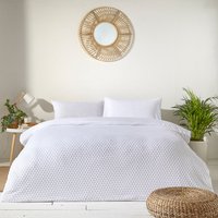 Polka Tuft 100% Cotton Duvet Cover Set White, White / Single