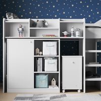 Flair Wizard High Sleeper Workstation Bed White