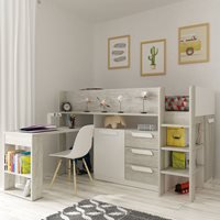 Trasman Girona Mid Sleeper Cabin Bed with Desk and Drawers - White
