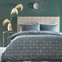 Bee Deco Geometric Duvet Cover Set French Blue, French Blue / Single