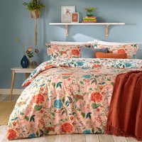 Azalea Floral Duvet Cover Set Pink, Pink / King