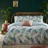 Bali Palm Botanical Duvet Cover Set Green, Green / Double