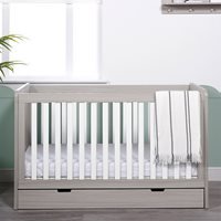 Ickle Bubba Pembrey Cot Bed with Under Drawer  - Ash Grey