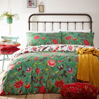 Pomelo Tropical Floral Duvet Cover Set Verdi, Verdi / Super King
