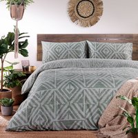 Tanza Global Geometric Duvet Cover Set Desert Sage, Desert Sage / Double