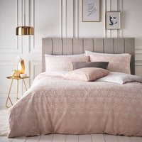 Tessellate Geometric Duvet Cover Set Blush/Gold, Blush/Gold / King