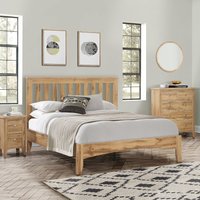 Hampstead - King Size - Low Foot End Bed - Oak - Wooden - 5ft - Happy Beds