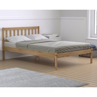 Lisbon - Double - Low Foot-End Bed - Waxed Pine - Wooden - 4ft6 - Happy Beds