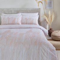 Pampas Washed Cotton 100% Cotton Duvet Cover Set Blush, Blush / Super King