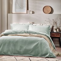 Waffle Textured 100% Cotton Duvet Cover Set Seafoam, Seafoam / King