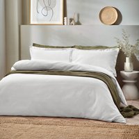 Waffle Textured 100% Cotton Duvet Cover Set White, White / King