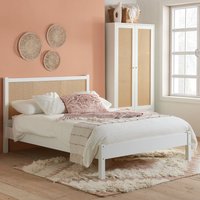 Croxley - King Size - Bed Frame - White - Rattan Wood - 5ft