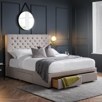 Wilton - King Size - 4 Drawer Storage Bed - Grey - Fabric - 5ft - Happy Beds