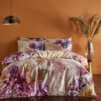 Saffa Floral 100% Cotton Duvet Cover Set Orange/Peony, Orange/Peony / Double