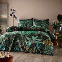 Siona Tropical 100% Cotton Duvet Cover Set Forest, Forest / Super King