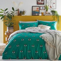 Theia Abstract Eye Duvet Cover Set Jade, Jade / Super King