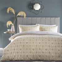 Bee Deco Geometric Duvet Cover Set Champagne, Champagne / Super King