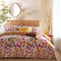 Protea Printed Abstract Floral Duvet Cover Set Pink, Pink / King