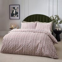 Avery Abstract Cotton Rich Duvet Cover Set Chestnut Red, Chestnut Red / King