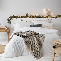Tufted Tree Festive 100% Cotton Duvet Cover Set Snow, Snow / Double