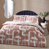 Tuba Abstract Cotton Rich Reversible Duvet Cover Set Plaster, Plaster / Super King