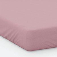 200 Thread Count Cotton Percale Fitted Bed Sheet Blush, Blush / Double / Deep Fit (38cm / 15")