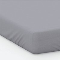 200 Thread Count Cotton Percale Fitted Bed Sheet Grey, Grey / King / Deep Fit (38cm / 15")