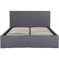 Ascot King Size Ottoman Bed Fabric Grey 5 x 7ft