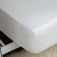 200 Thread Count Egyptian 100% Cotton Fitted Bed Sheet White, White / Single / Standard Fit (30cm / 12")