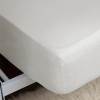 400 Thread Count Egyptian 100% Cotton Fitted Bed Sheet Ivory, Ivory / King / Standard Fit (30cm / 12")