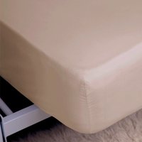 400 Thread Count Egyptian 100% Cotton Fitted Bed Sheet Oyster, Oyster / King / Standard Fit (30cm / 12")