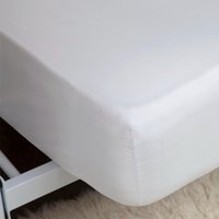 400 Thread Count Egyptian 100% Cotton Fitted Bed Sheet White, White / King / Deep Fit (38cm / 15")