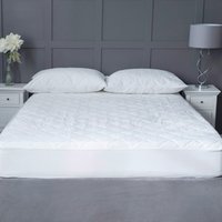 Antibacterial Mattress Protector White, White / King / Standard