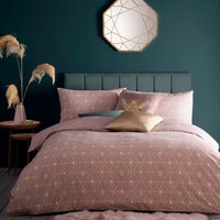 Bee Deco Geometric Duvet Cover Set Blush, Blush / Single