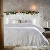 Snowflake Duvet Cover Set White, White / Single