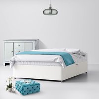 Super King Size - Divan Bed - White - Fabric - 6ft - Happy Beds