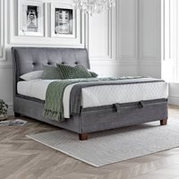 Accent - King Size - Ottoman Storage Bed - Vogue Grey - Fabric - 5ft - Happy Beds